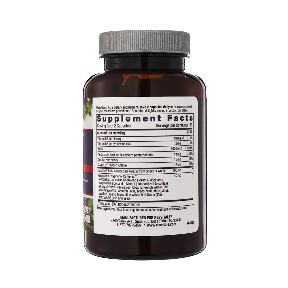 ResVitale Keratin Hair Enhance capsules ready for daily hair care routine