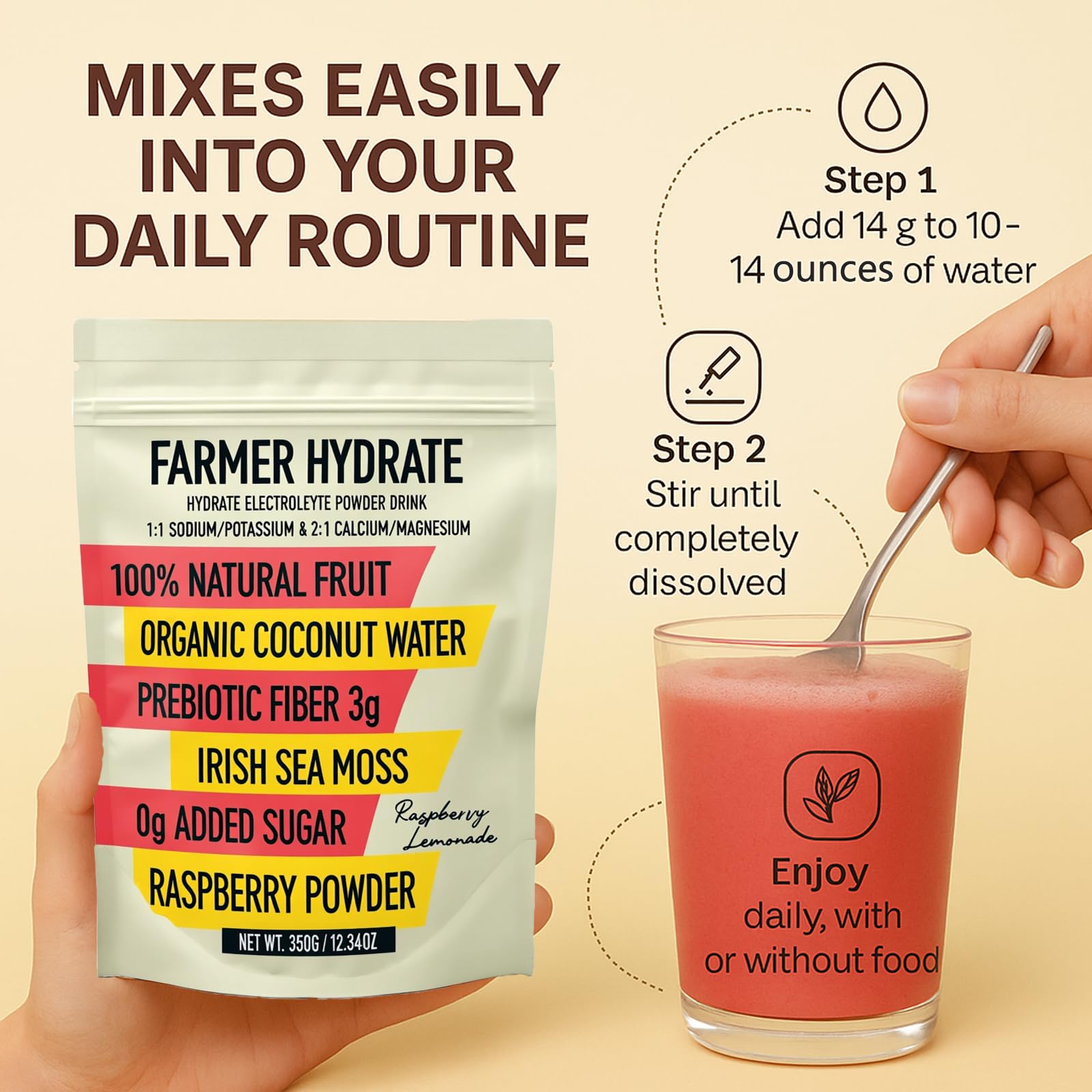 Container of RETPMOSO Hydrate provides 25 servings for sustainable hydration.