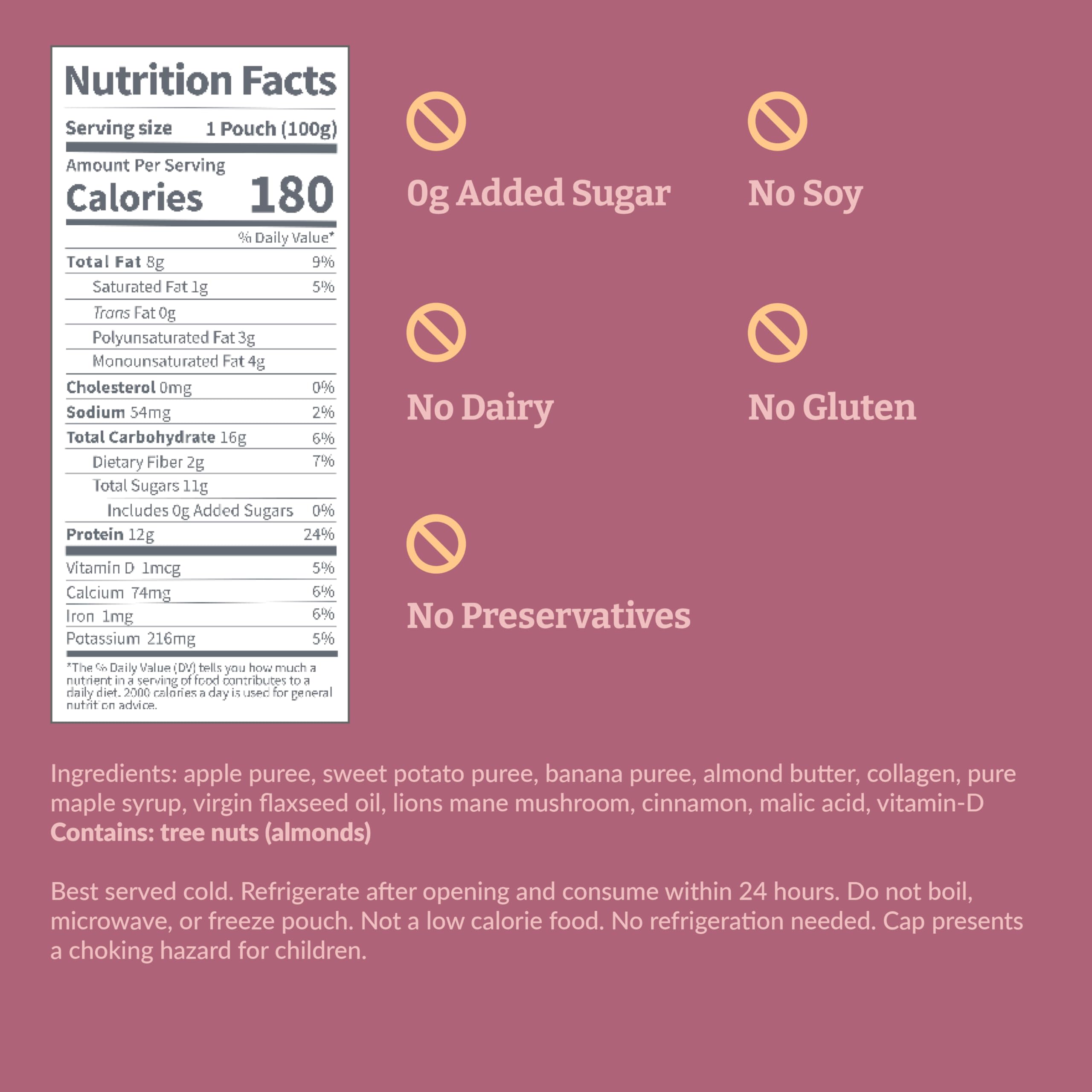 Reup Collagen Protein Smoothie back view showing ingredients and nutrition