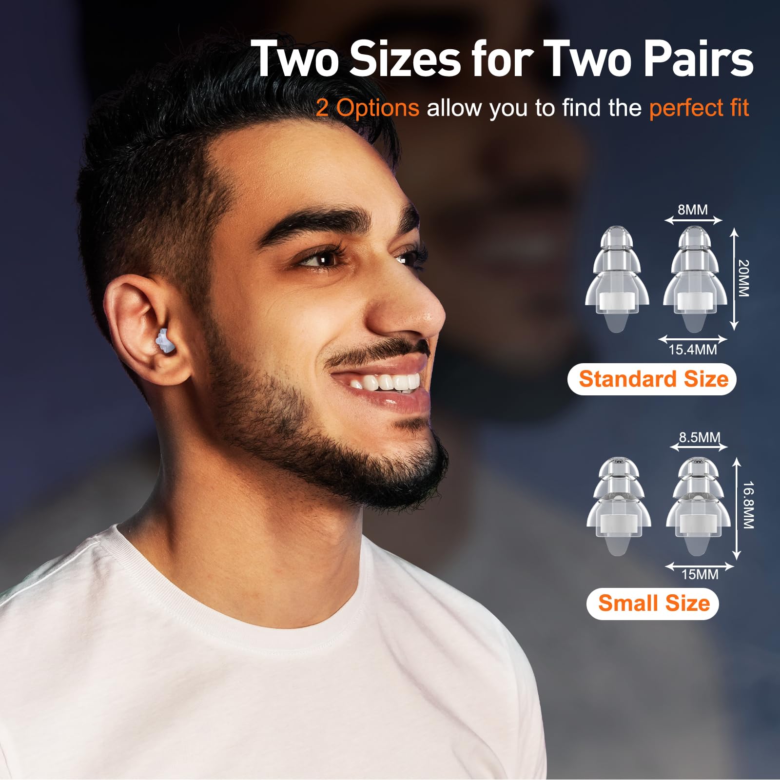 Close-up of Reure silicone ear plugs highlighting material and fit