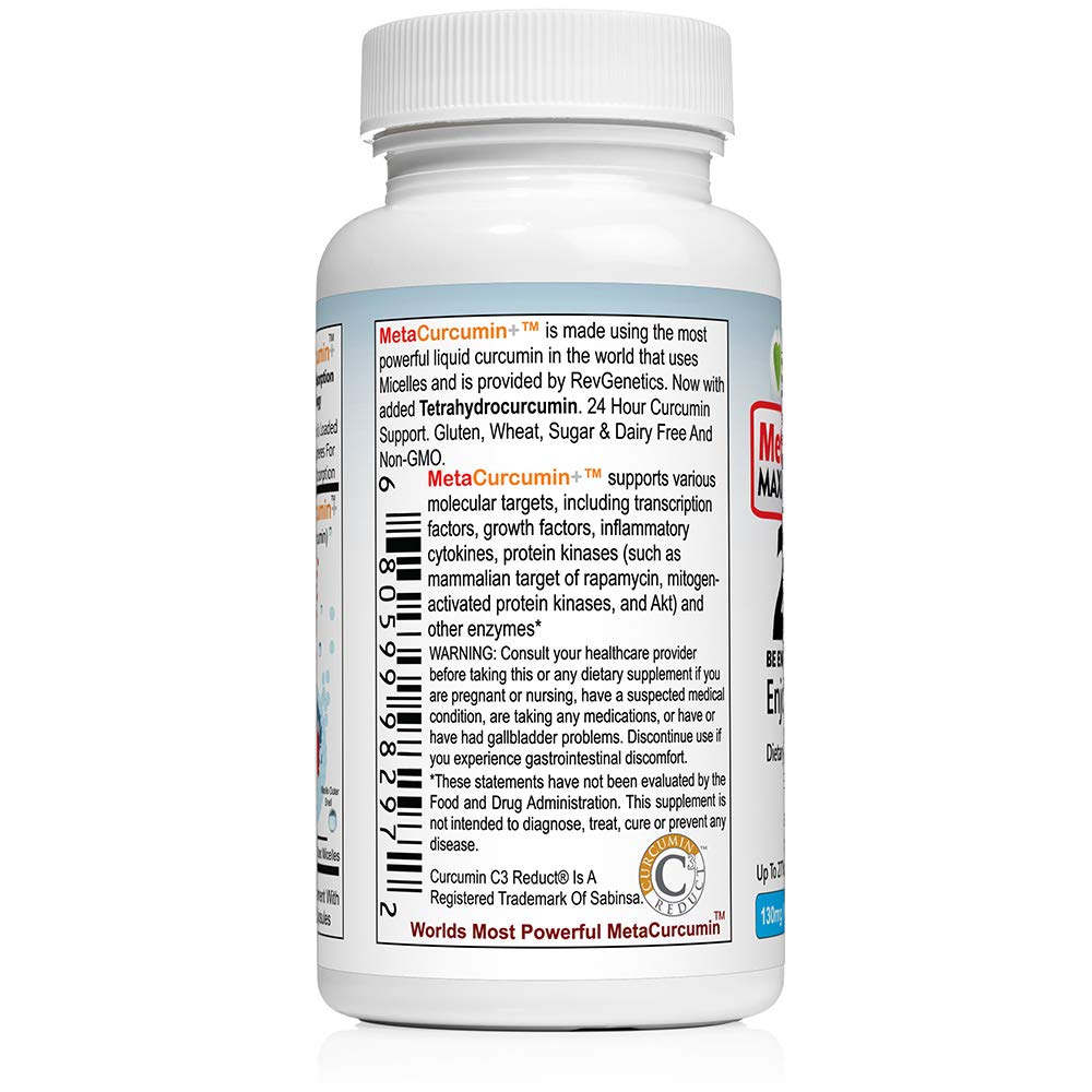 REVGENETICS MetaCurcumin liquid capsules pack for fast absorption.