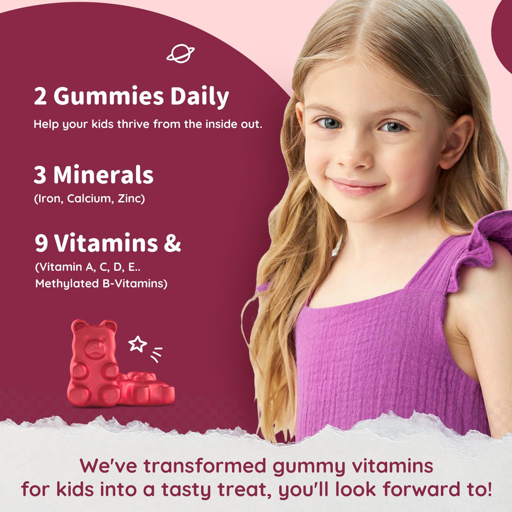 Close-up of chewy texture of ReviNutra iron gummies for kids