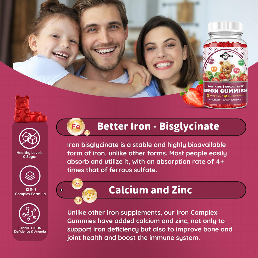 Nutrition label showing minerals and vitamins including calcium and zinc