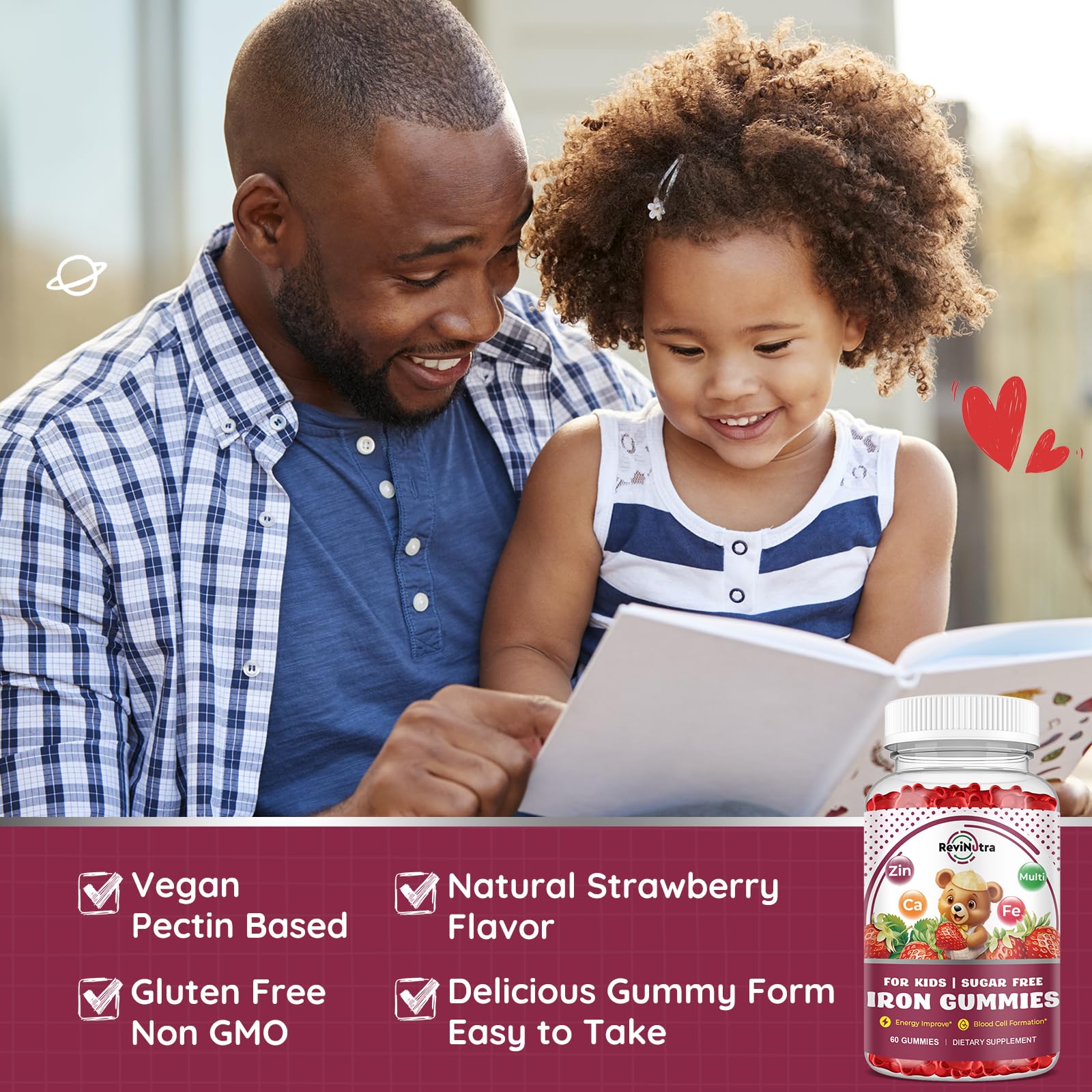 Strawberry-flavored gummy attracts kids for daily wellness routine