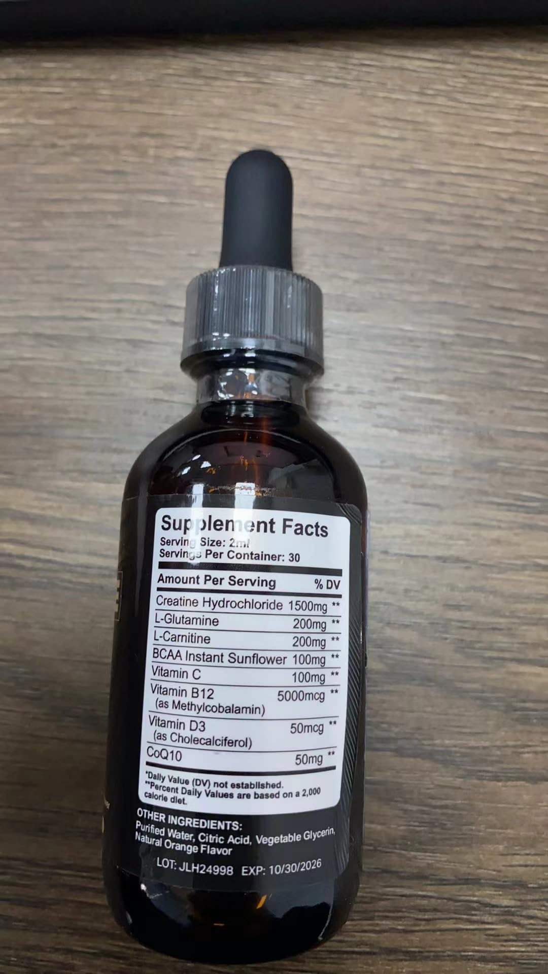 ReviNutra Creatine HCL liquid drops equivalent to 5000 mg monohydrate