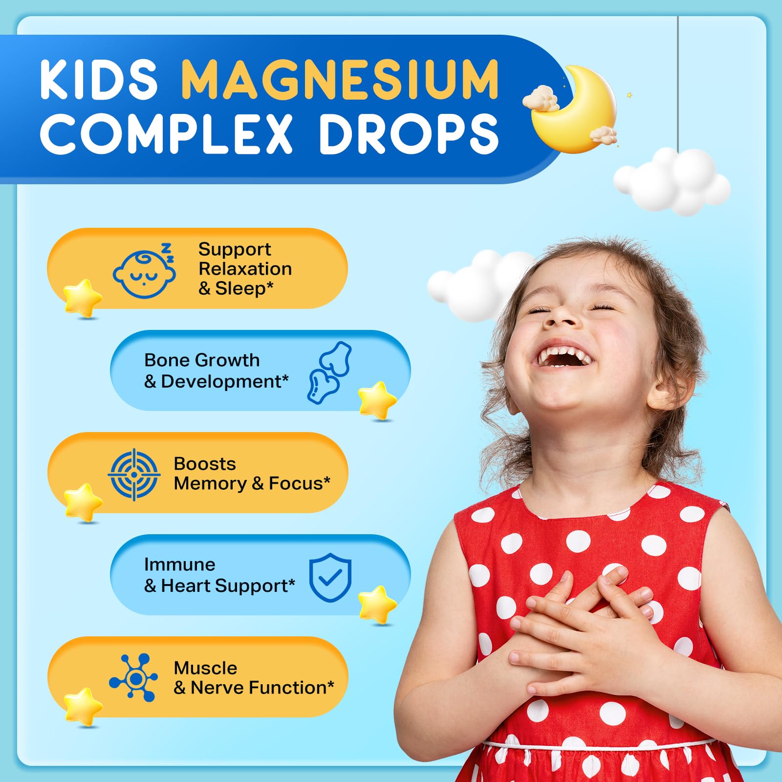 Pineapple-flavored ReviNutra Kids Magnesium Liquid bottle for daily routine