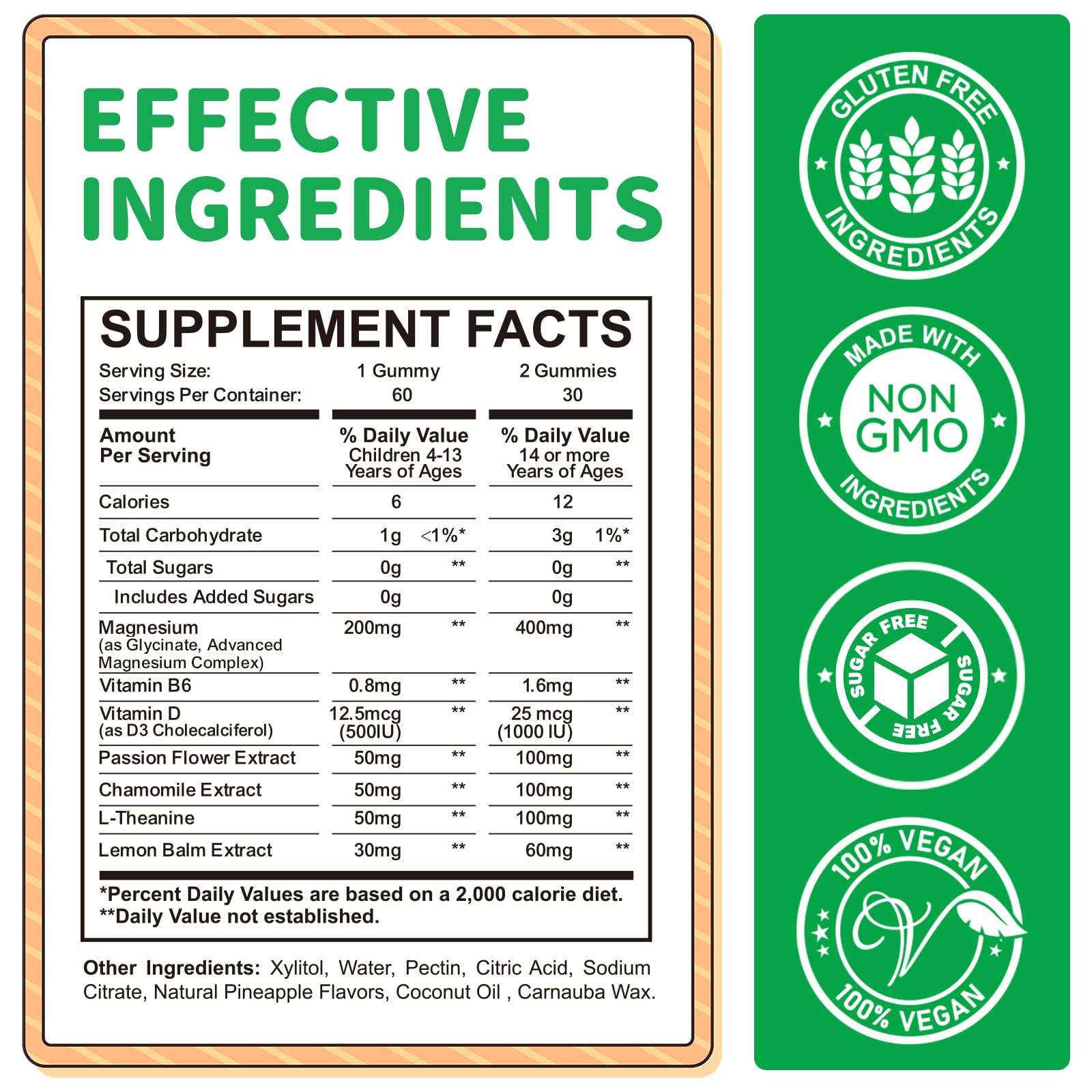 Close-up of ReviNutra label on kid-friendly magnesium gummies packaging.