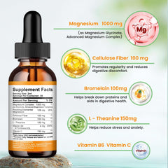 ReviNutra magnesium drops dropper dispensing under-tongue for fast absorption.