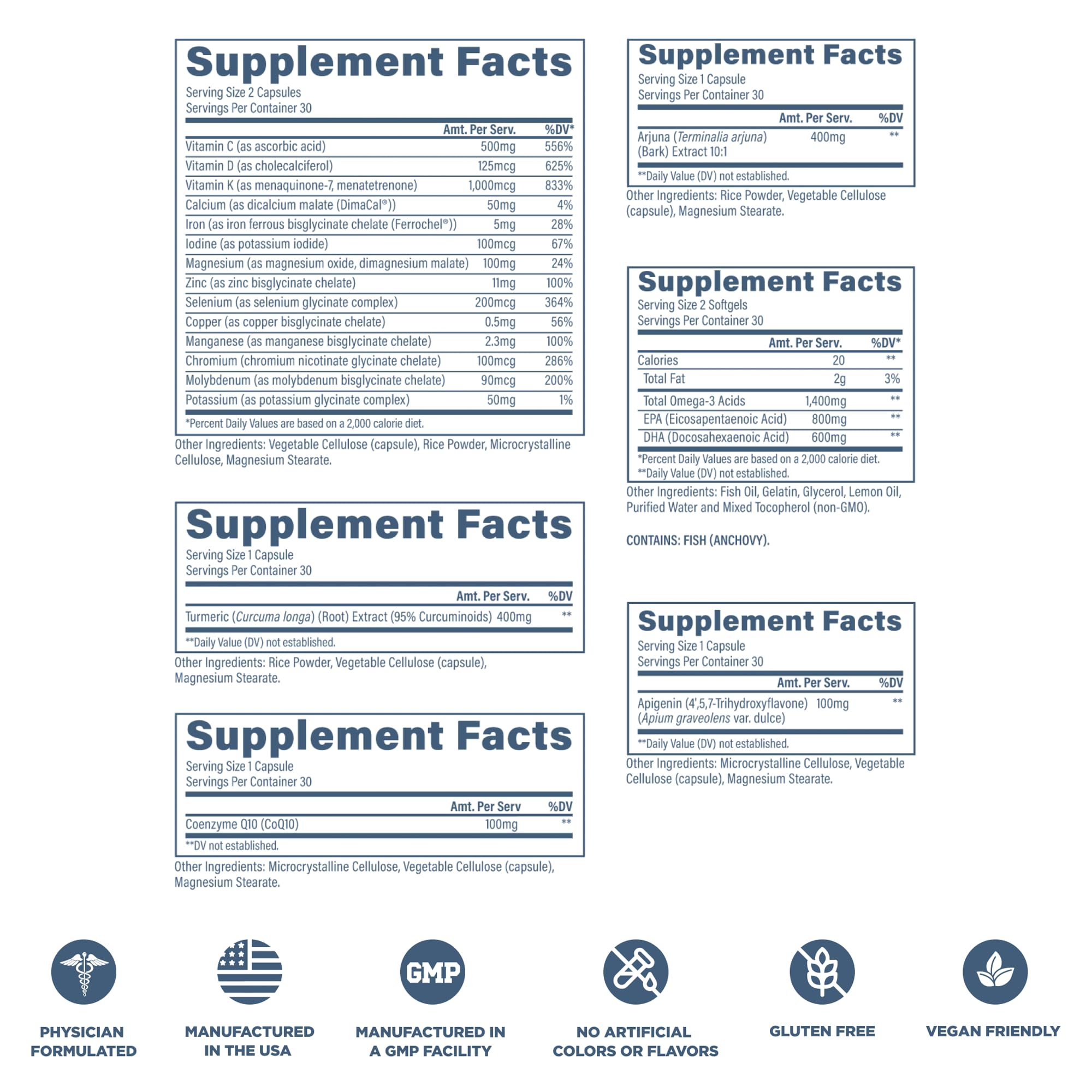 Revive MD Arjuna and Turmeric extract ingredients support antioxidant wellness.