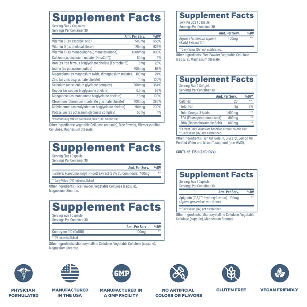 Revive MD Arjuna and Turmeric extract ingredients support antioxidant wellness.