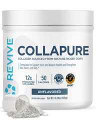 Revive MD CollaPURE powder tub with Type I and III collagen for daily support.