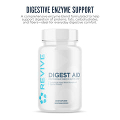 Revive MD Digest Aid bottle on a shelf highlighting natural digestive support.
