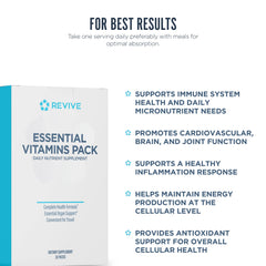 Revive MD VitaPack travel packaging designed for on-the-go wellness.