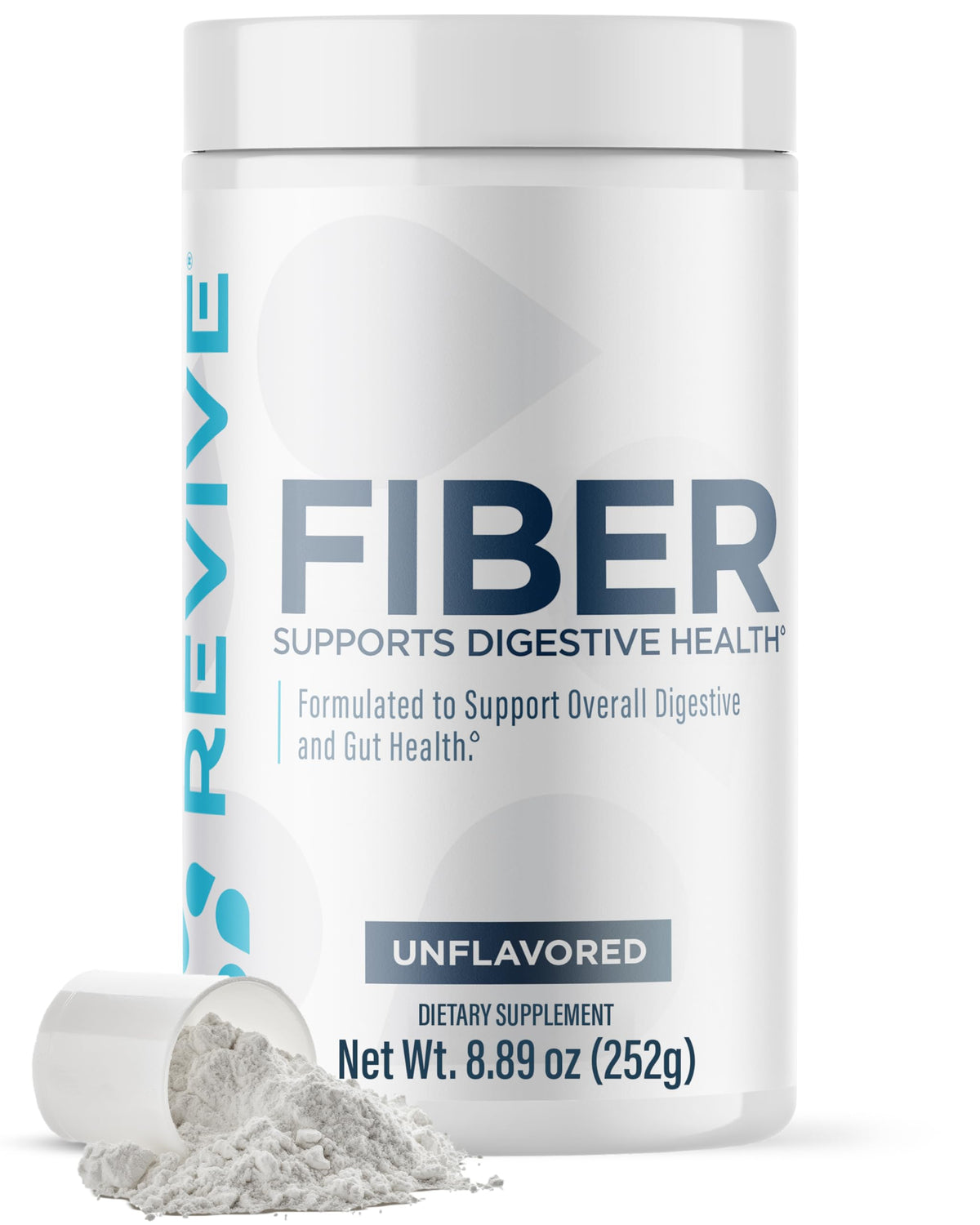 Revive MD Fiber bottle with unflavored powder for daily digestive support