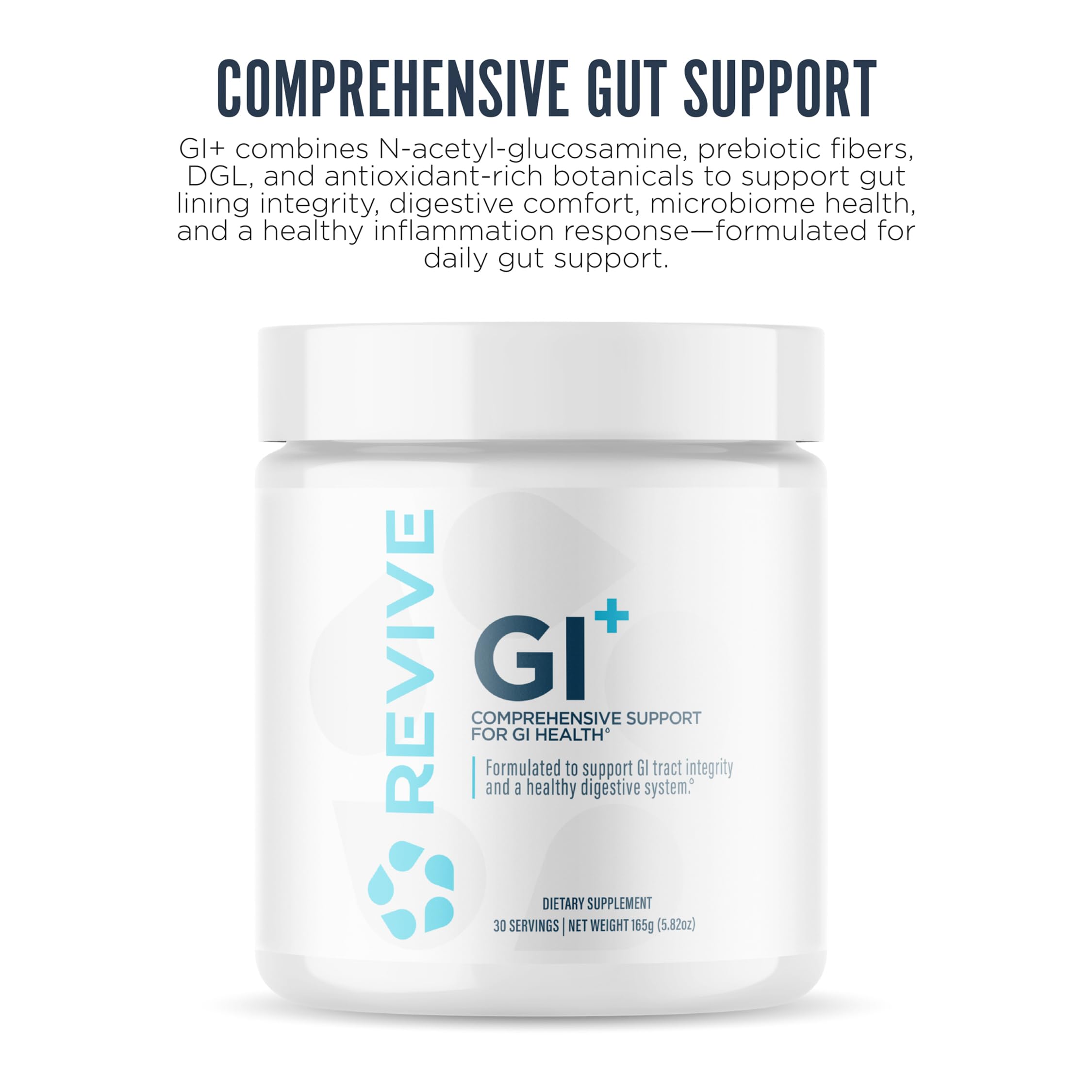 Revive MD GI Plus scoop in bowl ready to mix for daily digestive support.