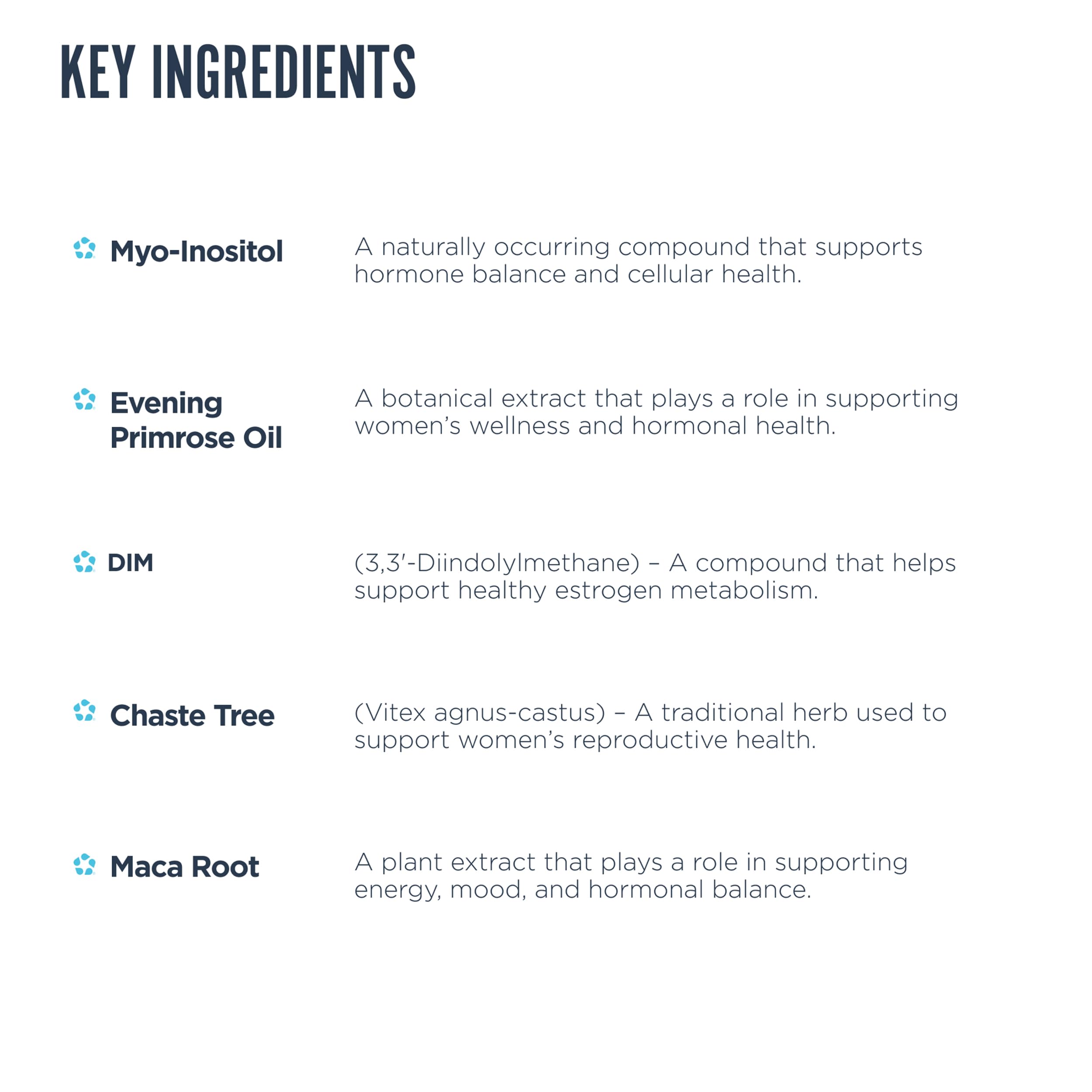 Label of Revive MD Hormone Balance showing key ingredients