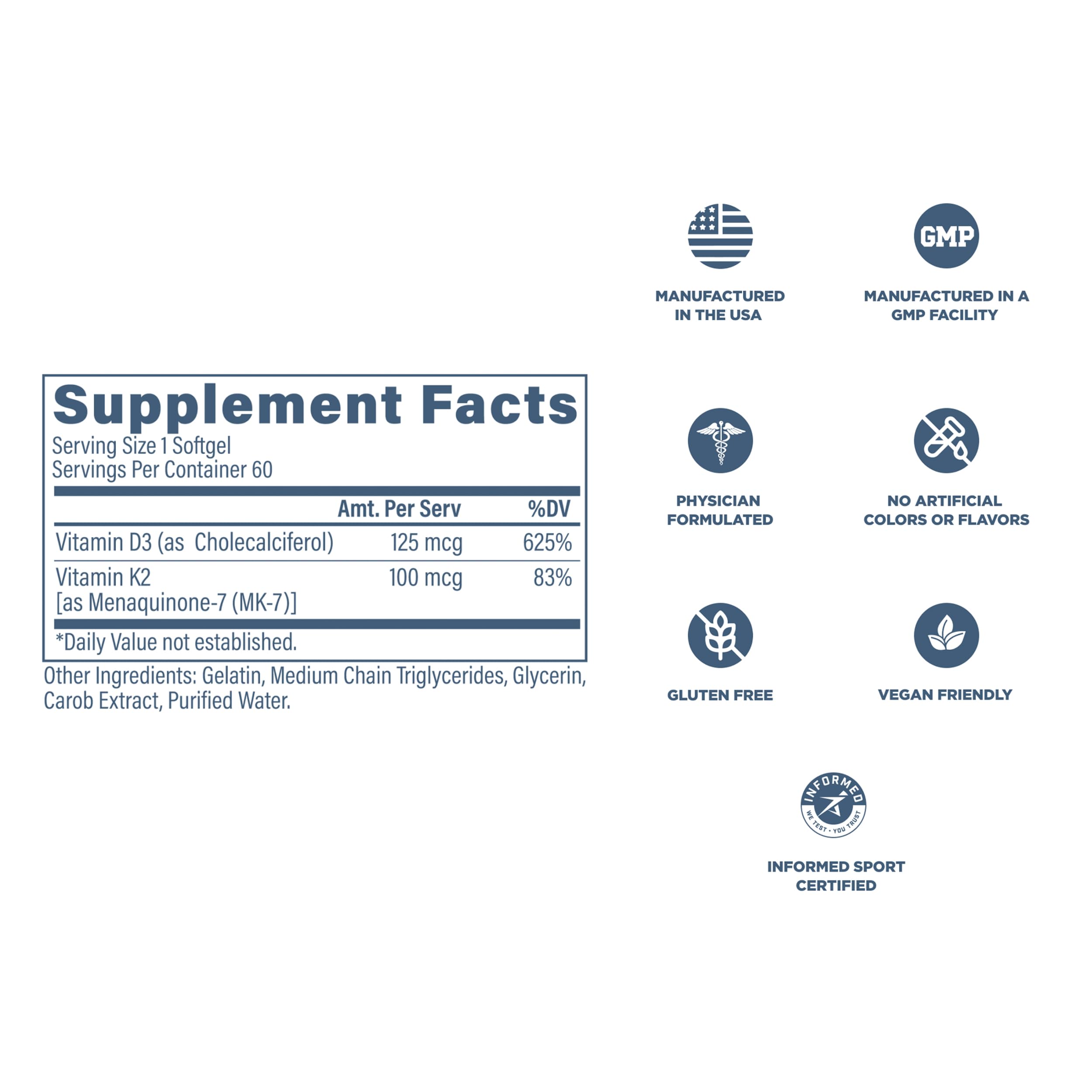 Revive MD packaging label highlights vegan, gluten-free and soy-free features