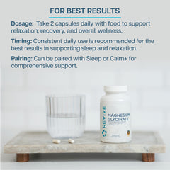 Revive MD Magnesium Glycinate capsules in hand promoting easy daily supplementation