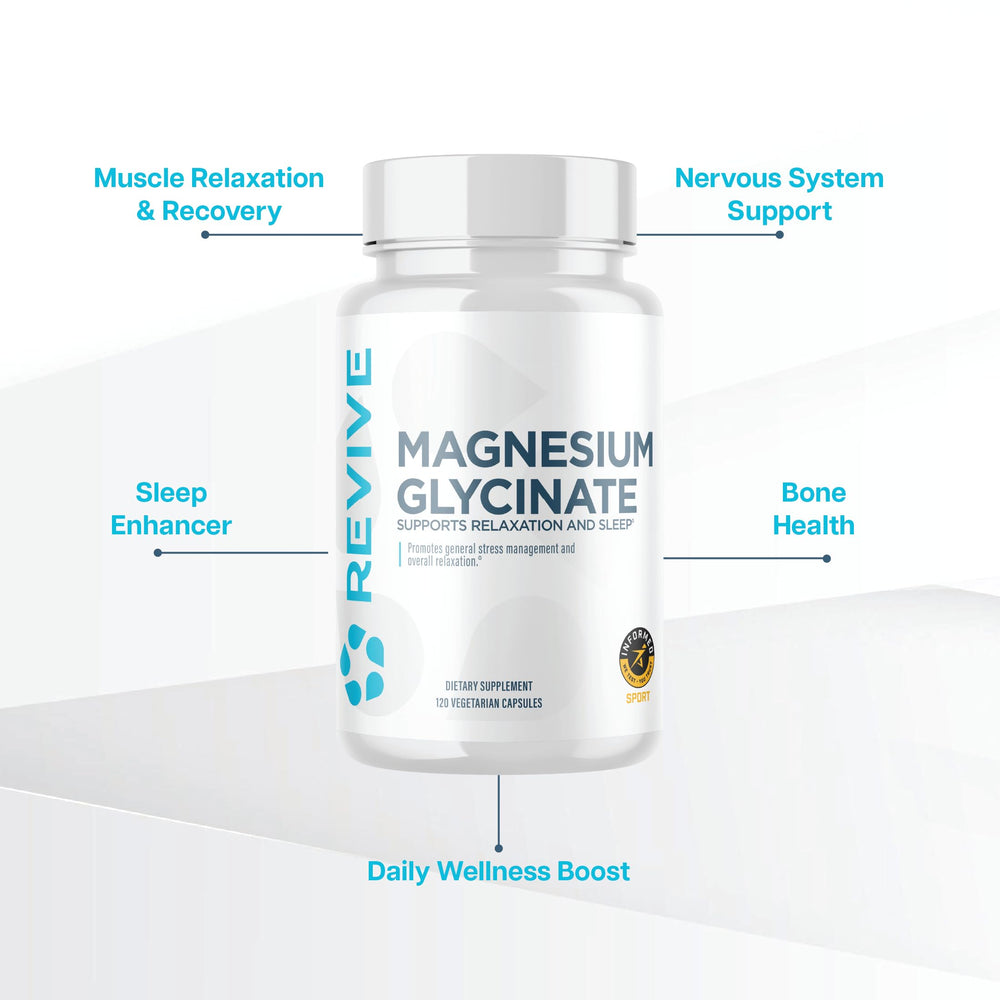 Revive MD Magnesium Glycinate glass with water suggesting simple daily intake