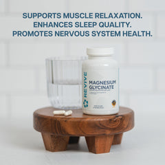 Revive MD Magnesium Glycinate label detail emphasizing vegan gluten-free soy-free qualities