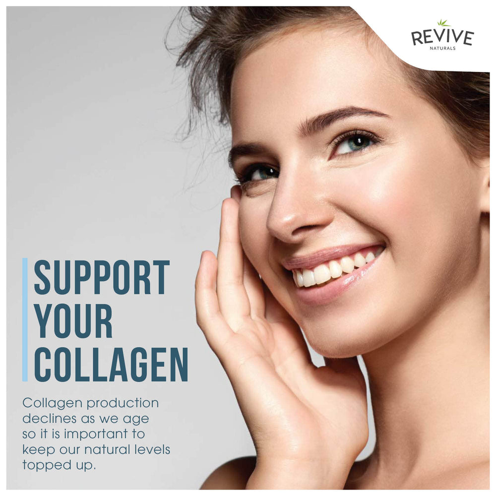 Revive Naturals collagen in smoothie shot showing easy mixability and smooth texture.