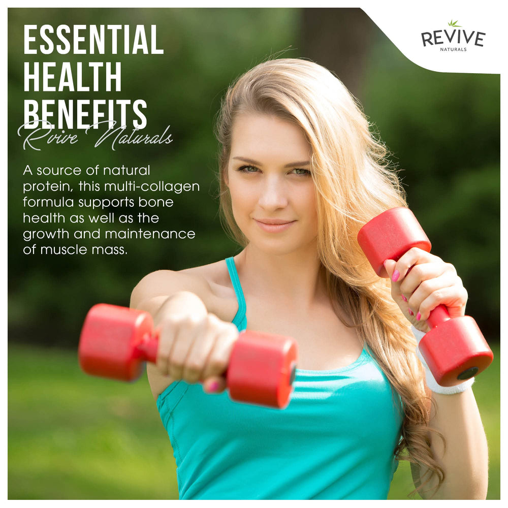 Revive Naturals wild-caught marine collagen powder featuring marine peptides and hydrolyzed texture.