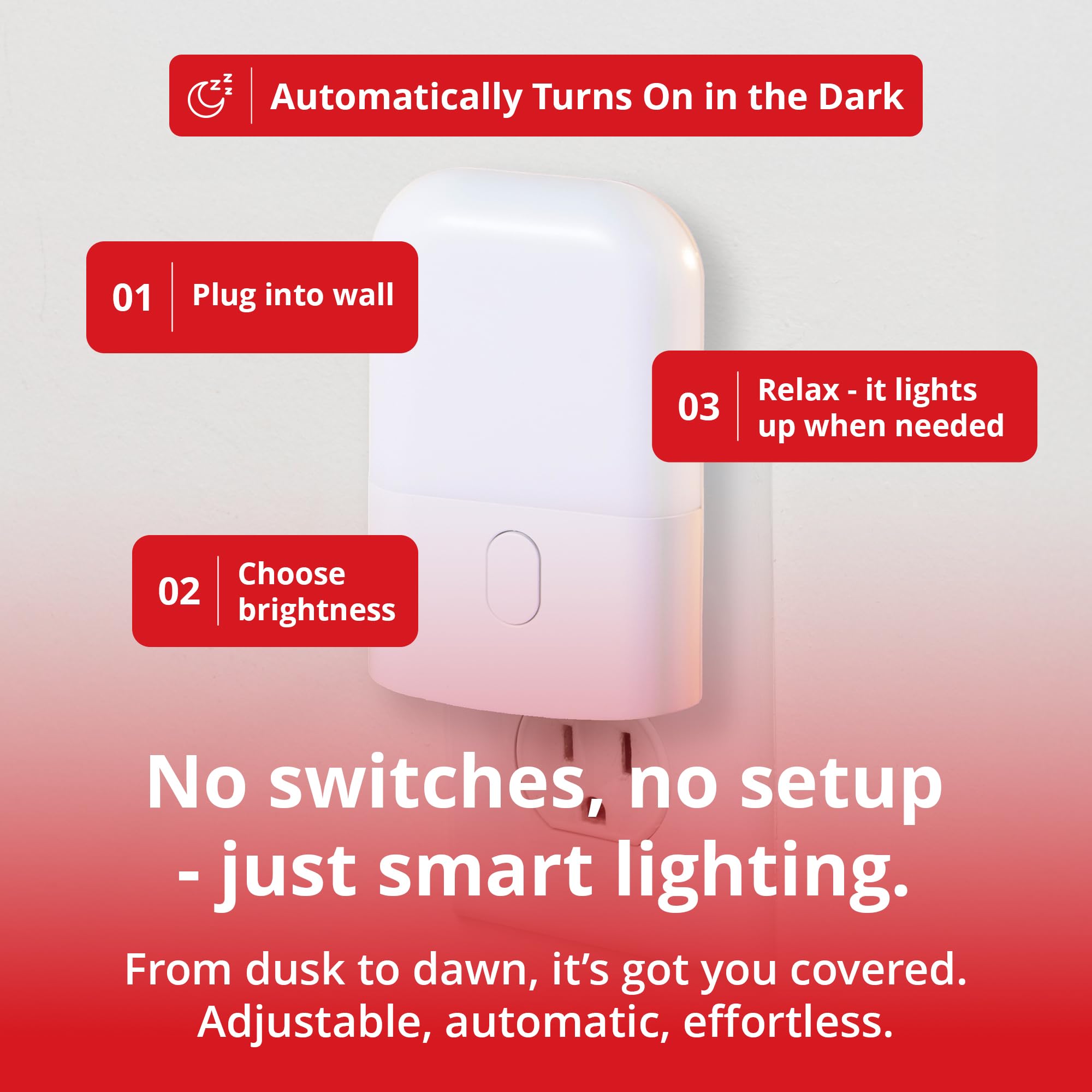 Revive red night light for nursery sleep provides a dim, non-intrusive glow.