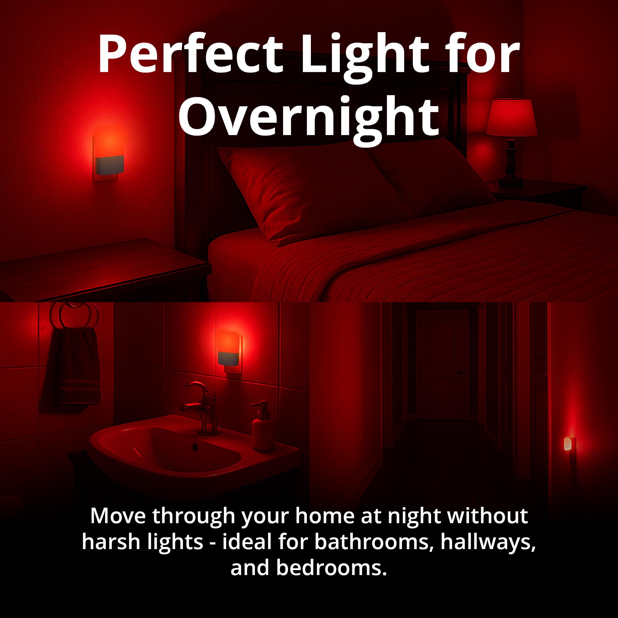 Revive red night light compact design fits small spaces like nurseries.