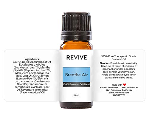 REVIVEEO Breathe Air bottle with massage setup, suggesting versatile topical use.