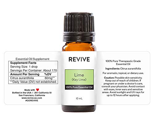 Reviveeo Key Lime label closeup showing purity and clarity