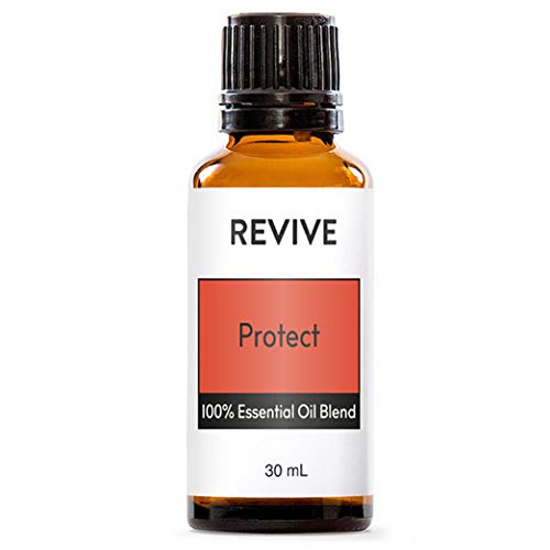 REVIVEEO Protect 30ml bottle on a clean surface for calming aromatherapy.