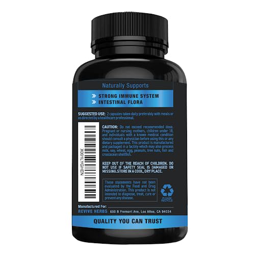 Revive Herbs Bacillus subtilis DE111 graphic representing resilient probiotic for gut health.