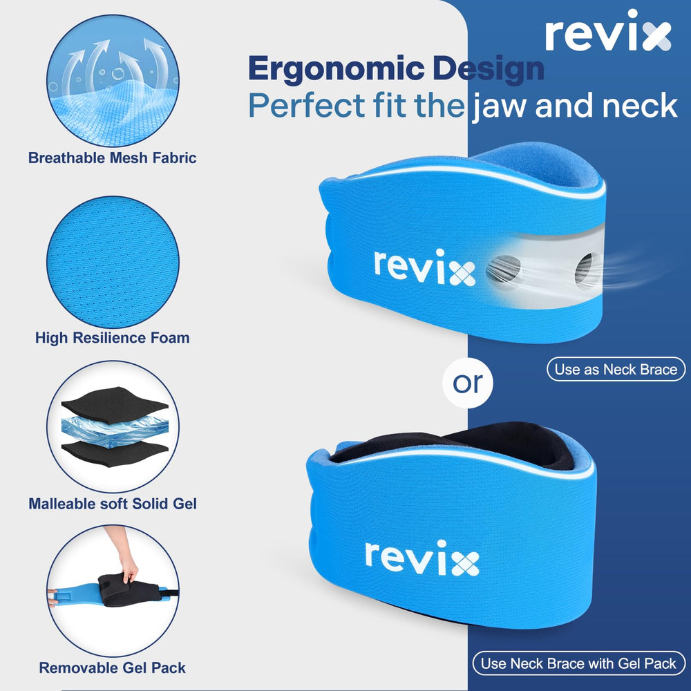 REVIX soft neck brace perforated fabric enhances breathability during wear.