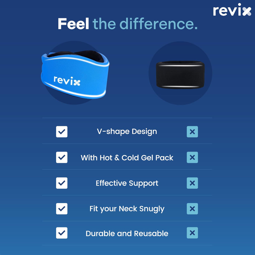 REVIX soft neck brace travel-friendly design fits comfortably while on the go.