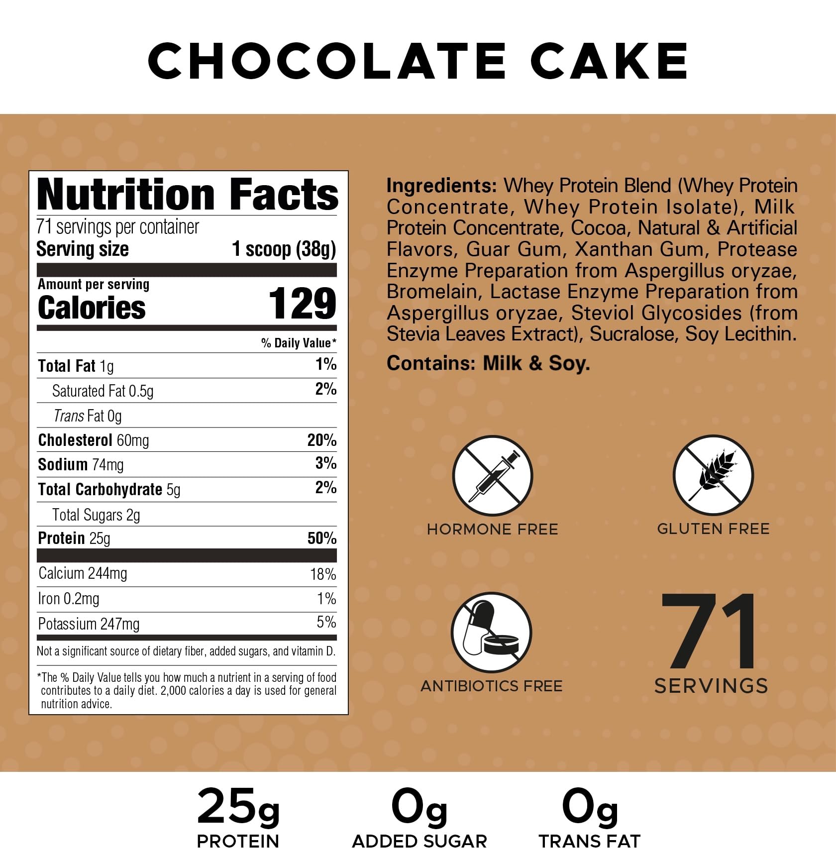 Revolution Nutrition High Whey chocolate cake flavor tub with rich taste