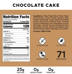 Revolution Nutrition High Whey chocolate cake flavor tub with rich taste