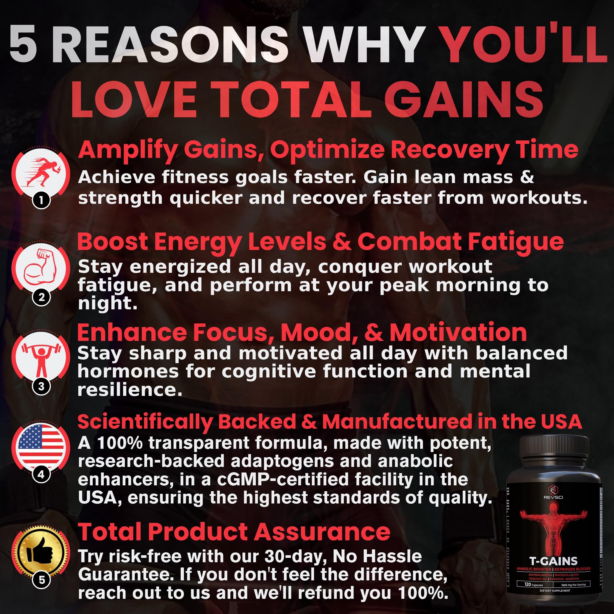 Revolution Science Anabolic Booster bottle pour shows ready-to-take capsules