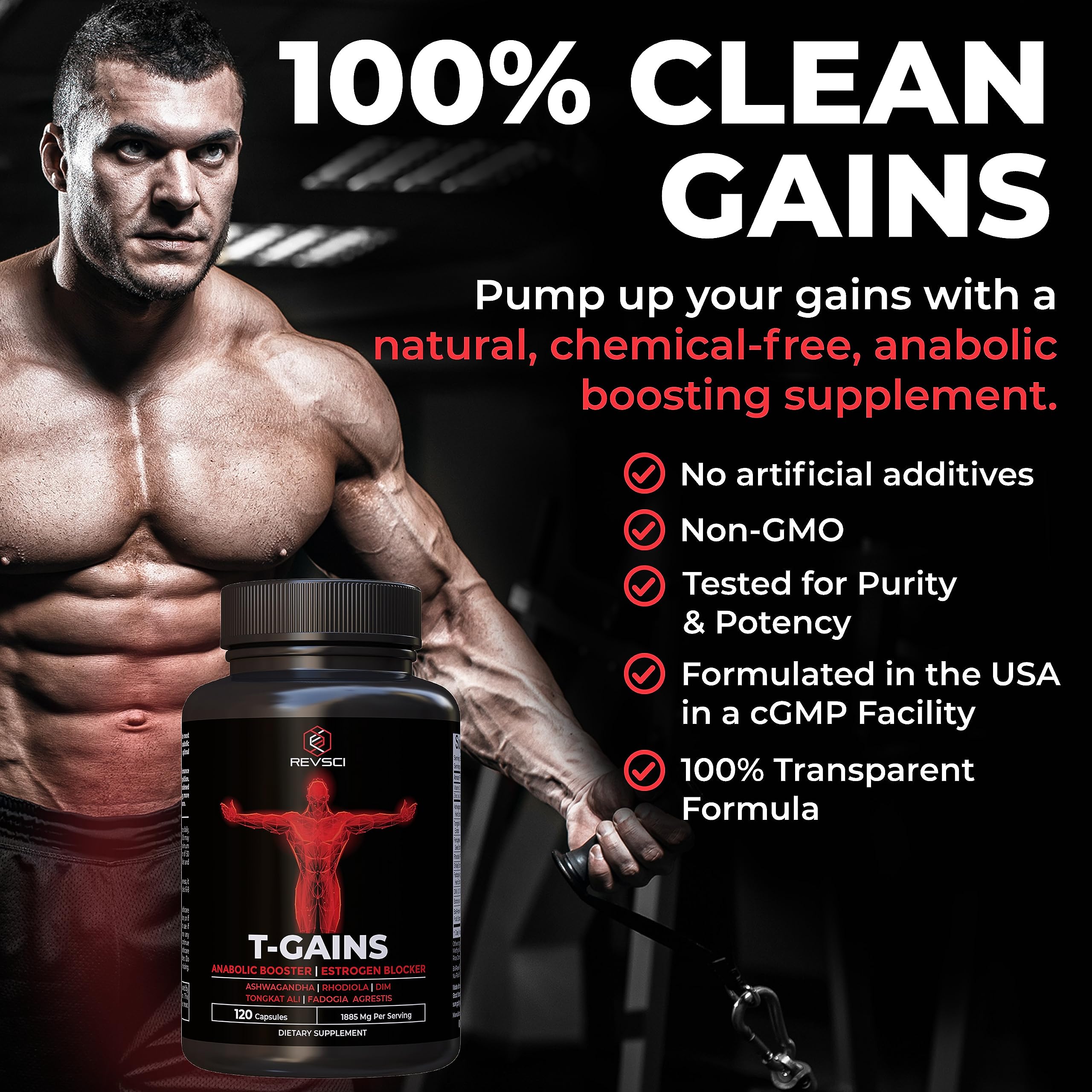 Revolution Science Anabolic Booster Shilajit content on label for vitality support