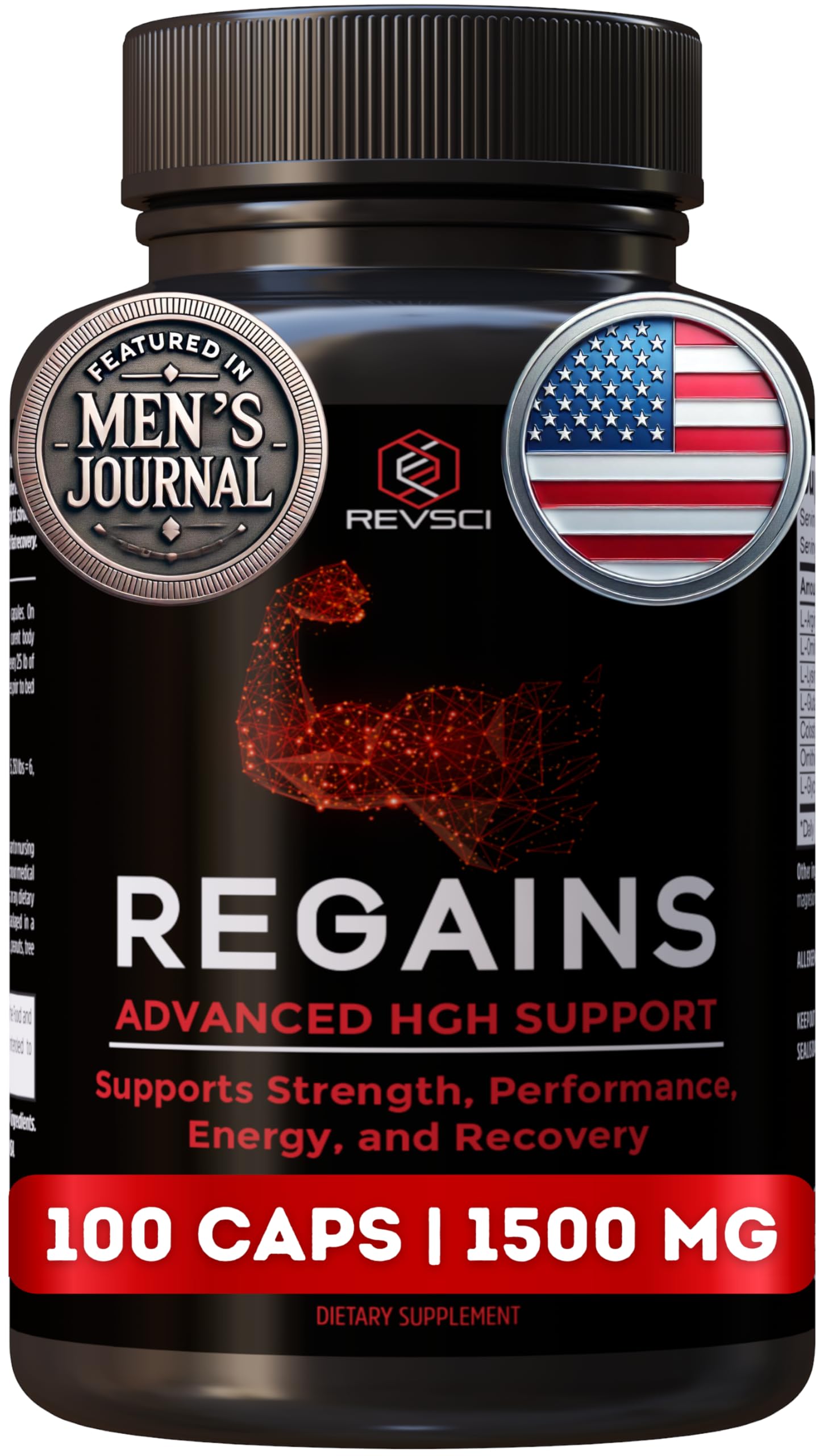 Revolution Science Regains bottle pour shows easy dosing for post-workout recovery