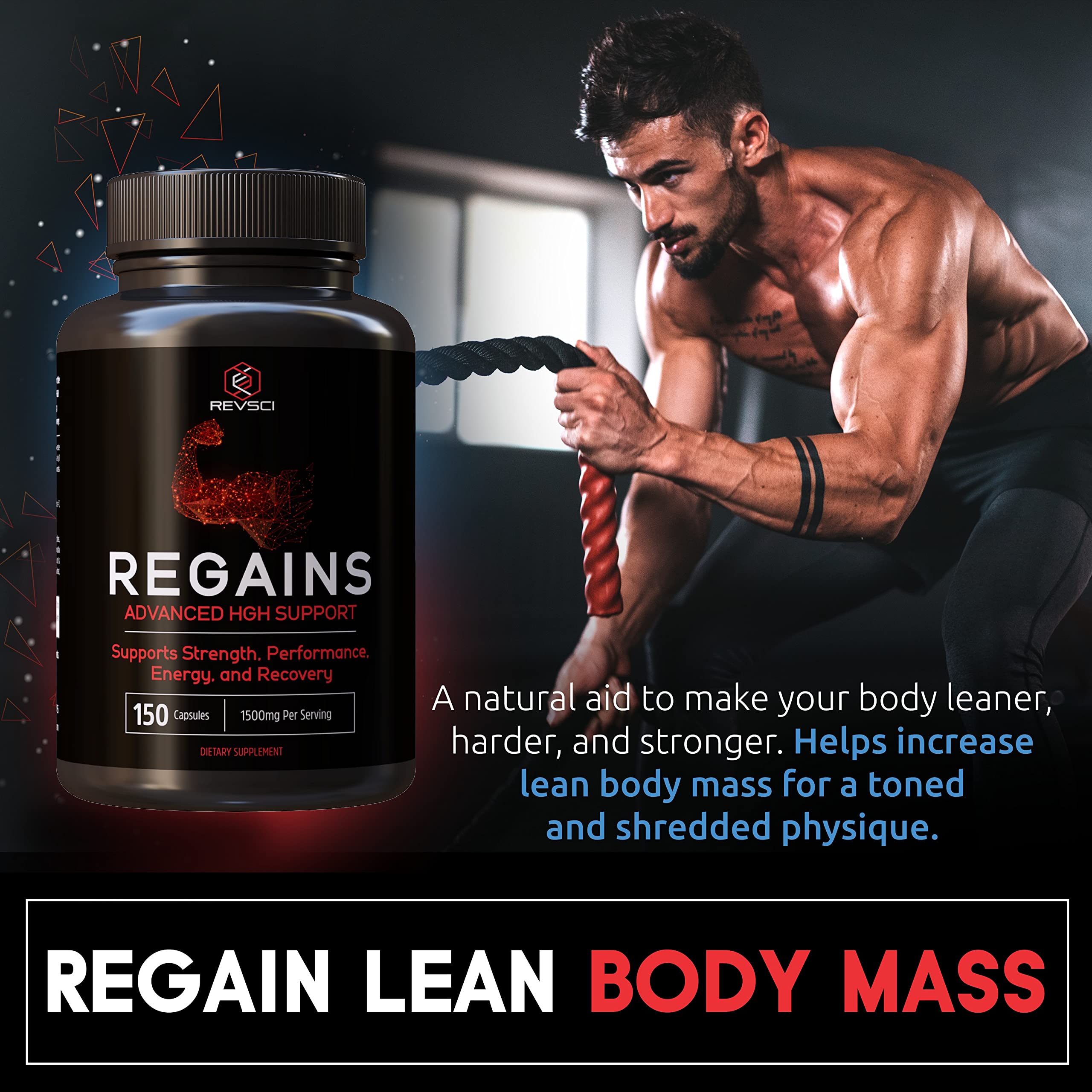 Revolution Science Regains label detail highlighting USA manufacturing