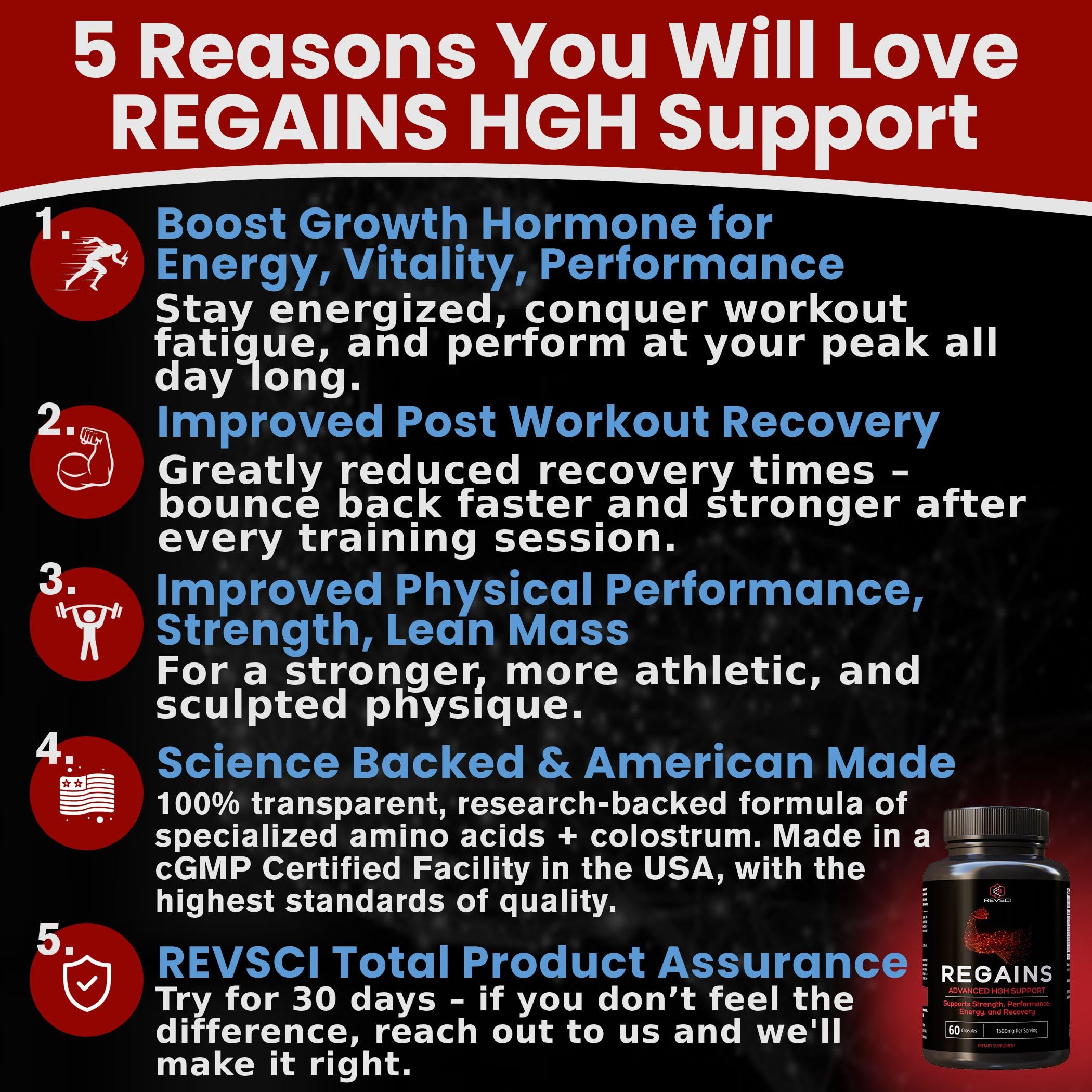Revolution Science Regains pills scattered for easy daily intake and recovery