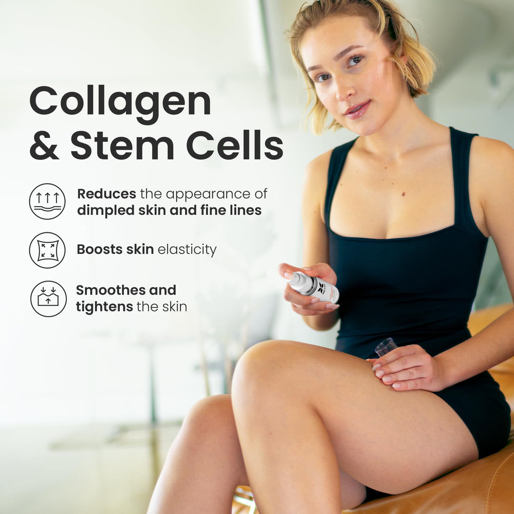REVOMADIC REVO collagen-stem cells oil application supports firmer skin texture.