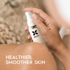 REVOMADIC REVO skin-tightening massage oil provides a lifted, taut feel.