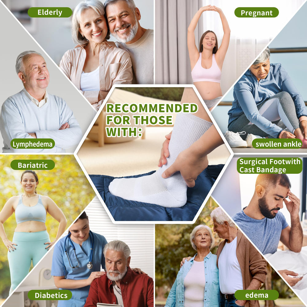 Revosoxs diabetic crew socks wide size range with easy pull-on fit
