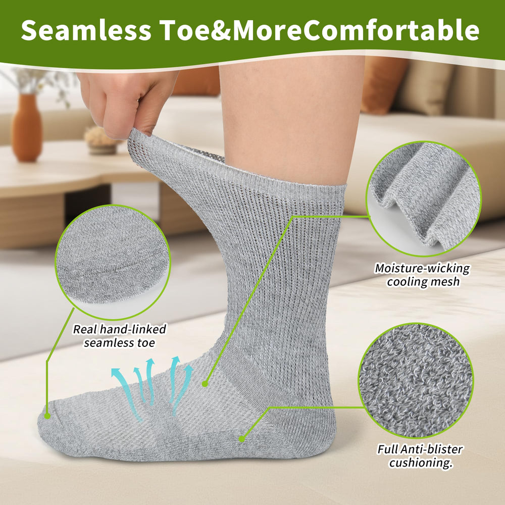 Revosoxs diabetic sock available in multiple sizes for a secure, easy fit.