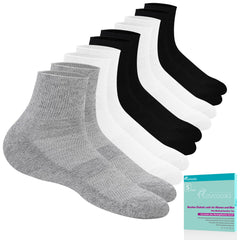Revosoxs diabetic socks bundle in black, white, grey for daily comfort and moisture control.