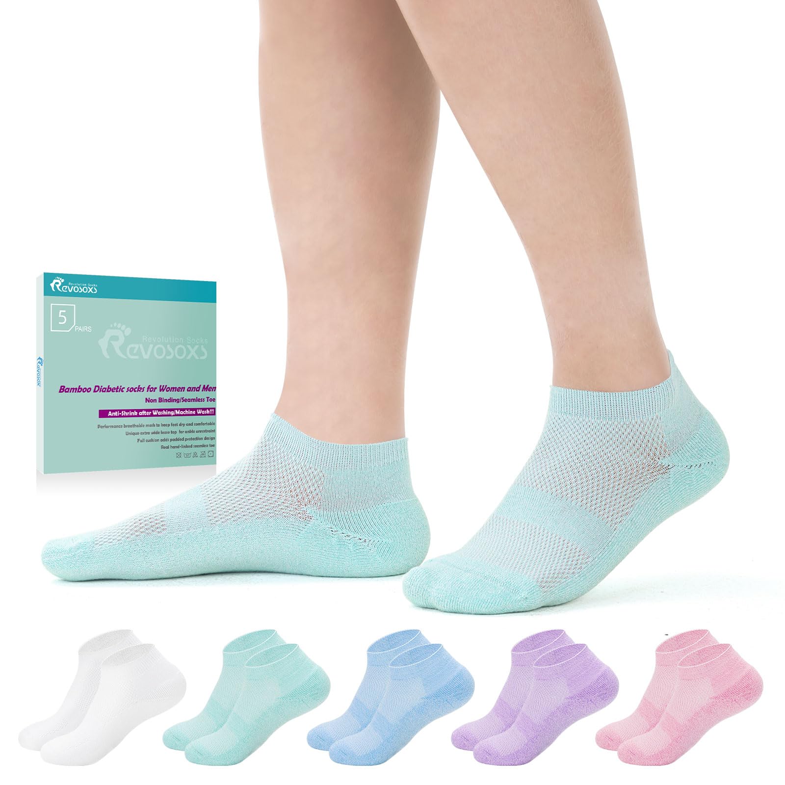 Revosoxs diabetic socks loose-top design for comfortable ankles.