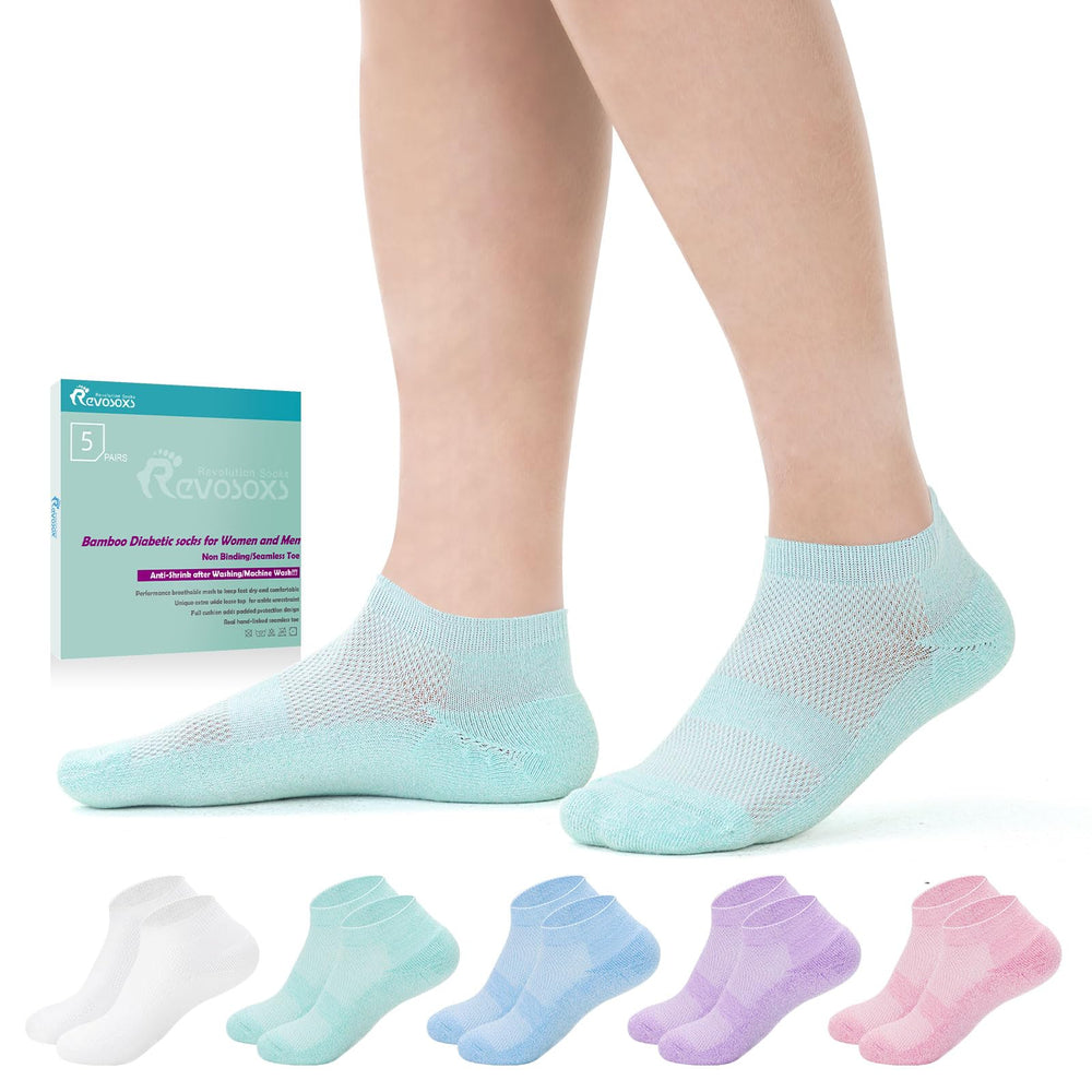 Revosoxs diabetic socks loose-top design for comfortable ankles.