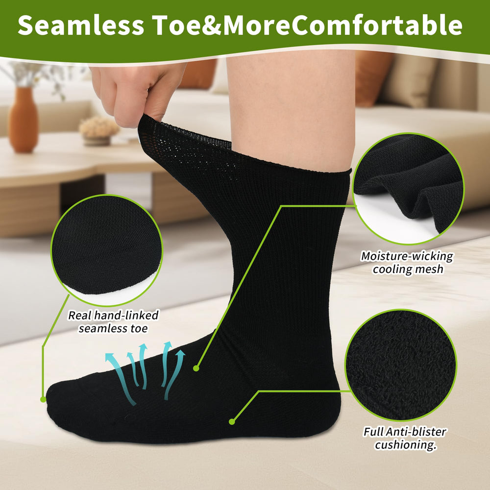 Revosoxs non-binding top design reduces ankle pressure.