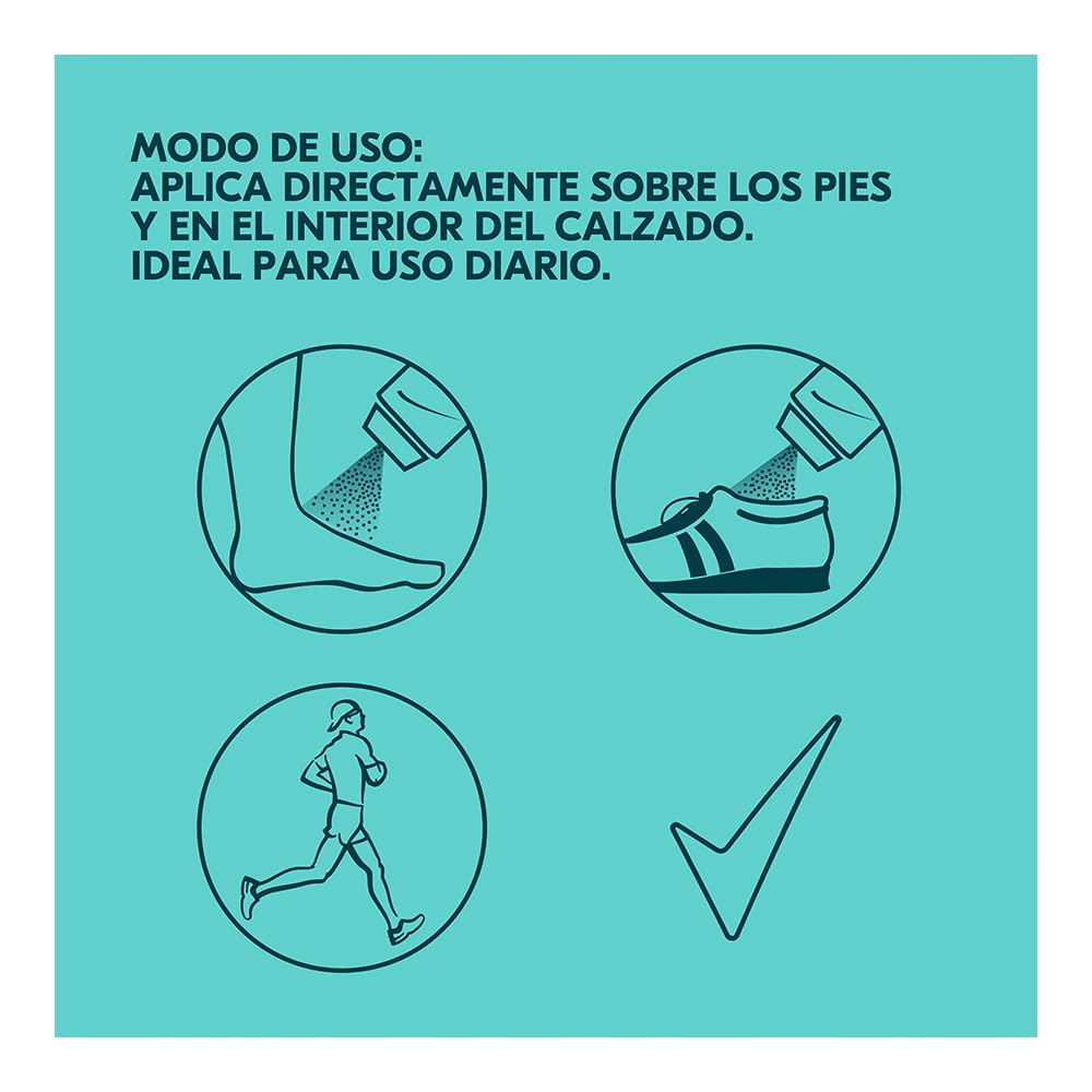 Rexona foot powder pour action, showing a smooth stream ready to apply.